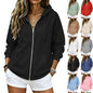 2026 Zip Up Hoodies for Women Fall Winter Casual Sweatshirts Zipper Oversized Lightweight Cute Jackets with Pockets