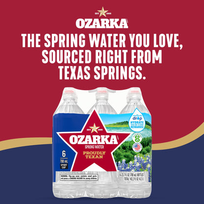 Ozarka Texas Spring Water Bottles, 12 Pack - Still Drinking Water with Naturally Balanced Minerals for a Crisp Clean Taste - 12 Fl Oz