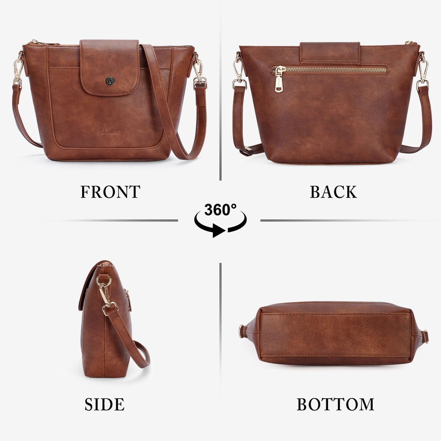 Crossbody Purses for Women Vegan Leather Small Crossbody Bags with Adjustable Strap Lightweight Travel Shoulder Bag