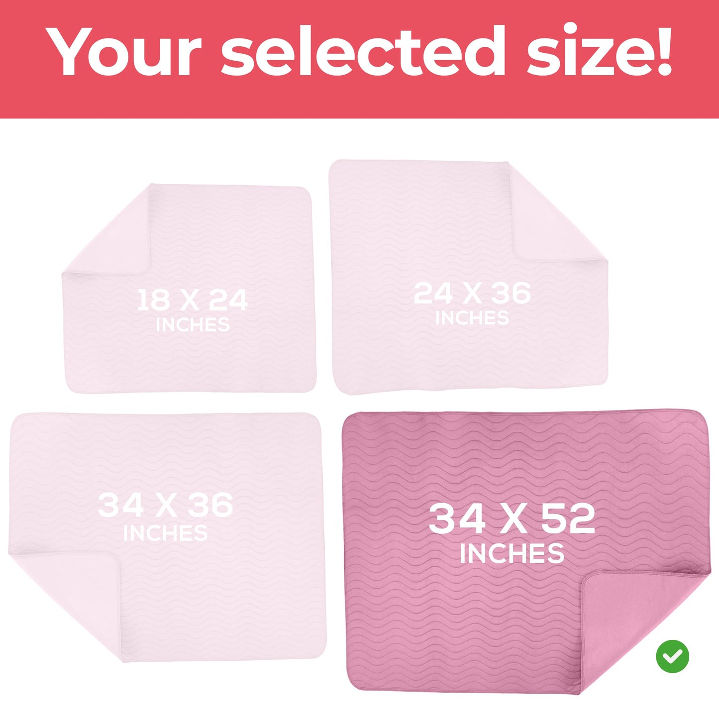 Utopia Bedding Washable Underpads 34" x 36" (Pack of 4), Waterproof Reusable Heavy Absorbency Incontinence Bed Pads for Adults, Kids, Elderly and Pets, Bedwetting Pads for Sofa and Couch (Blue)
