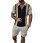 Mens Short Sets 2 Piece Outfits Polo Shirt Fashion Summer Tracksuits Casual Set Short Sleeve and Shorts Set for Men