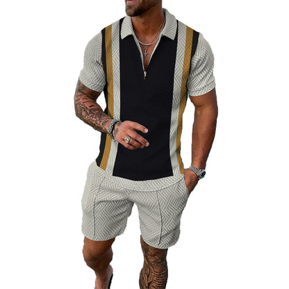 Mens Short Sets 2 Piece Outfits Polo Shirt Fashion Summer Tracksuits Casual Set Short Sleeve and Shorts Set for Men