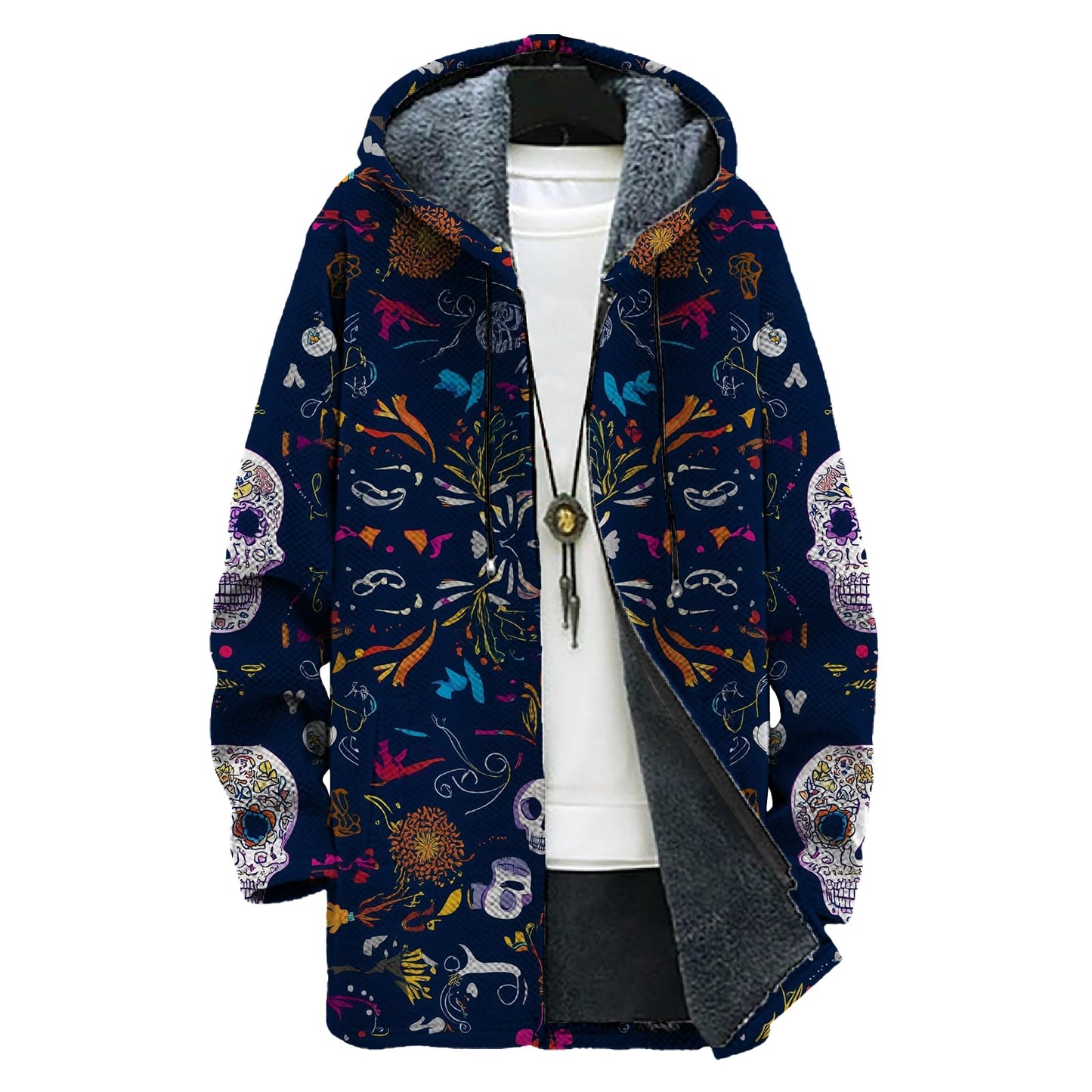 domirica Mens Hooded Cardigan Japanese Art Zip Up Long Sleeve Sweater Hoodie Dragon Print Coat with Pockets