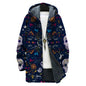 domirica Mens Hooded Cardigan Japanese Art Zip Up Long Sleeve Sweater Hoodie Dragon Print Coat with Pockets
