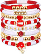 Heishi Bracelets for Women Clay Beaded Stretch Bracelets Stackable Friendship Bracelet Set Summer Beach Accessories Outfits Jewelry Gifts