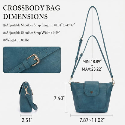 Crossbody Purses for Women Vegan Leather Small Crossbody Bags with Adjustable Strap Lightweight Travel Shoulder Bag