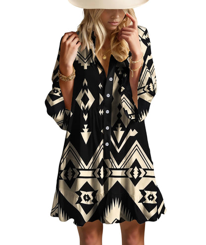 Opemiby Summer Dresses for Women 2026 Flowy Ruffle 3/4 Sleeve V Neck Tiered Casual Babydoll Boho Beach Mini Dress