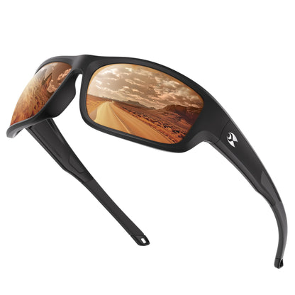 suoso Sports Polarized Sunglasses for Men: Women UV400 Protection Wrap Around Sun Glasses for Golf Fishing Running Driving