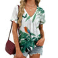 domirica Japanese Print Blouse Women V Neck Short Sleeve Lightweight Breathable Summer Casual Soft Comfy Tops 2026