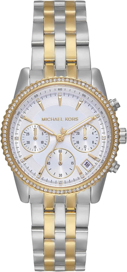 Michael Kors Bryant Chronograph Women's Watch, Stainless Steel and Pavé Crystal Watch for Women