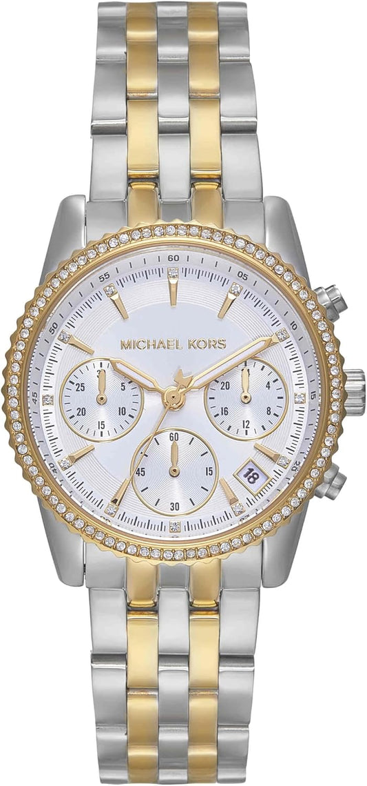 Michael Kors Bryant Chronograph Women's Watch, Stainless Steel and Pavé Crystal Watch for Women