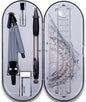 Math Geometry Kit Set 8 Pieces Student Supplies with Shatterproof Storage Box & Reusable Pouch,Includes Rulers,Protractor,Compass,Pencil,Eraser.for Students and Engineering Drawings
