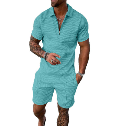 Mens Short Sets 2 Piece Outfits Polo Shirt Fashion Summer Tracksuits Casual Set Short Sleeve and Shorts Set for Men