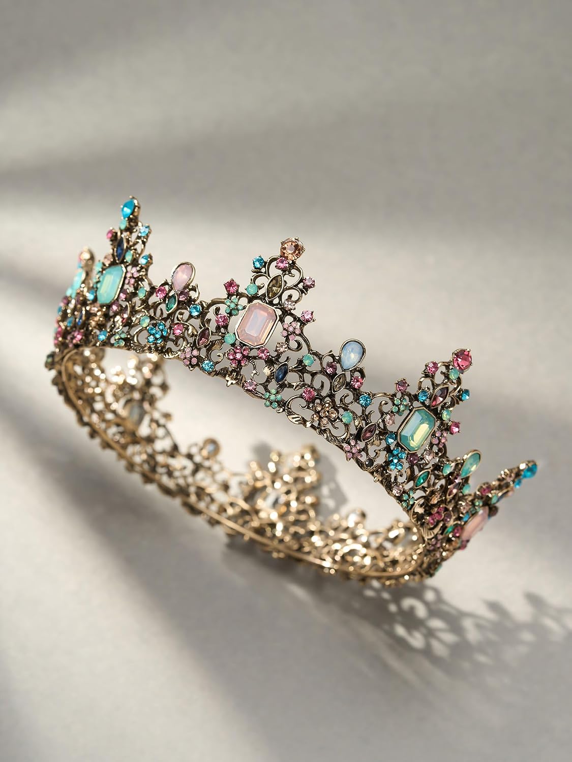 SWEETV Queen Crown for Women - Baroque Wedding Tiaras and Crowns,Jeweled Tiara Crown,Prom Birthday Halloween Hair Accessories