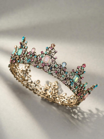 SWEETV Queen Crown for Women - Baroque Wedding Tiaras and Crowns,Jeweled Tiara Crown,Prom Birthday Halloween Hair Accessories