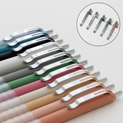 Linbsunne Ballpoint Pens Black Medium Point 1mm with Super Soft Grip Ball Point Pen for Men Women Retractable(style2, 12 pcs)