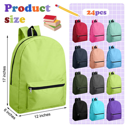 Amylove 12 Pack Backpack in Bulk 17 inch Lightweight Outdoor Travel Bag Classic Bookbags Bulk for Travel Middle High (Colorful,Lovely)