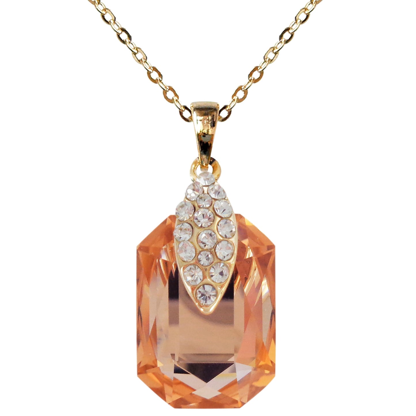 Navachi 18k Gold Plated Crystal Multicolor Square Shape Zircon Dangle Earrings And Neckalce Pendant Az4020-1 Jewelry set