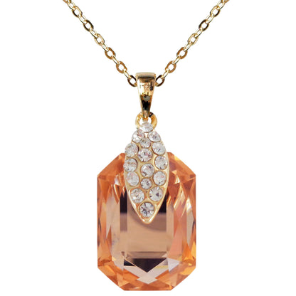 Navachi 18k Gold Plated Crystal Multicolor Square Shape Zircon Dangle Earrings And Neckalce Pendant Az4020-1 Jewelry set