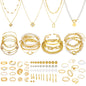 NEWITIN 69 Pieces Gold Jewelry Set for Women Fashion Costume Jewelry Gold Plated Necklace Bracelet Earrings Set for Women