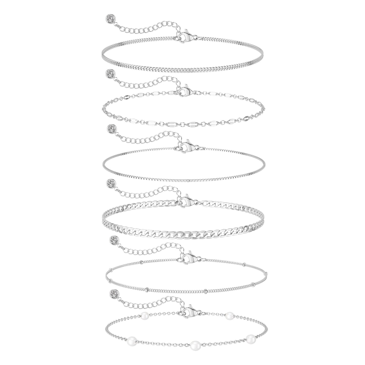 Dainty Simple Gold Bracelets for Women, Stackable Satellite Paperclip Lip Bracelet Set Tiny Lip Dot Chain Box Link for Handmade Gift Minimalist Cute Trendy Jewelry Gold Accessories for Women