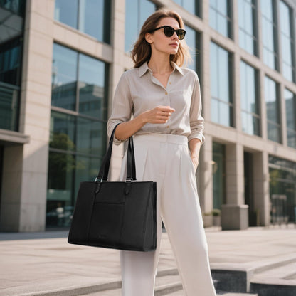 befen Genuine Leather Tote Bag for Women Work, Women's Leather Shoulder Bags Purses Satchel Handbags with Laptop Compartment