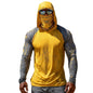 Sun Protection Shirts for Men UPF 100+ Long Sleeve Hoodie with Mask Shirts | Camouflage Outdoor Fishing Tees Cooling Raglan Shirts