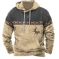 Men's Hooded Sweatshirt American Flag Print Long Sleeve Pullover Sweatshirt Vintage Tribal Aztec Graphic Hoodie Tops