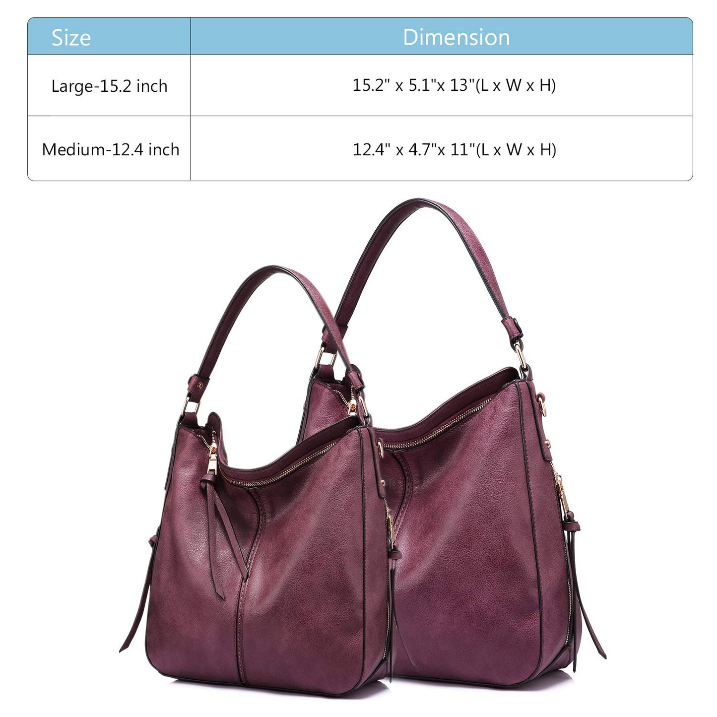 Realer Hobo Crossbody Bags for Women Designer Faux Leather Hobo Handbags Retro Large Size Shoulder Bag Bucket Purse