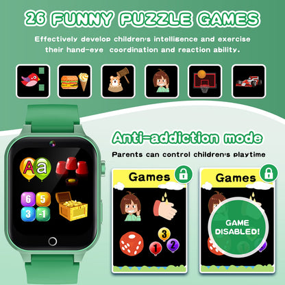Kids Smart Watch Gift for Girls Age 5-12, 39 Games HD Touch Screen Watches with Video Camera Music Player Pedometer Flashlight 12/24 hr Educational Toys Birthday Gifts for Girls Ages 7 8 9 10