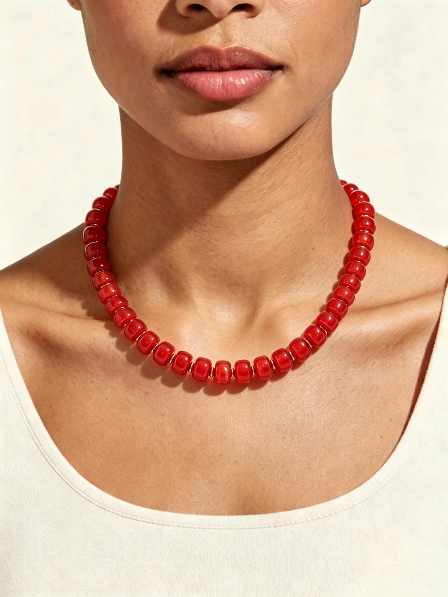 Chunky Beaded Choker Necklace for Women Summer Beach Acrylic Beads Necklaces Trendy Boho Statement Colorful Necklace Jewelry Accessories