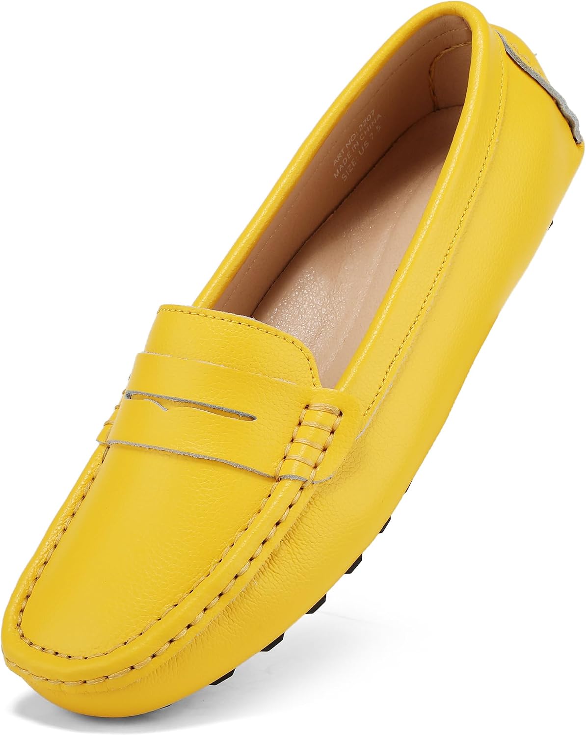 BEAUSEEN Women's Genuine Leather Penny Loafers Classic Driving Moccasins Casual Slip On Comfort Women Loafer Shoes
