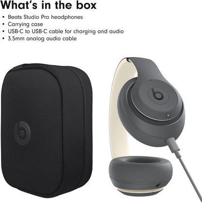 Beats Studio Pro Premium Wireless Over-Ear Headphones- Up to 40-Hour Battery Life, Active Noise Cancelling, Great for Travel & Commuting, Apple & Android Compatible - Exclusive Sand Gray