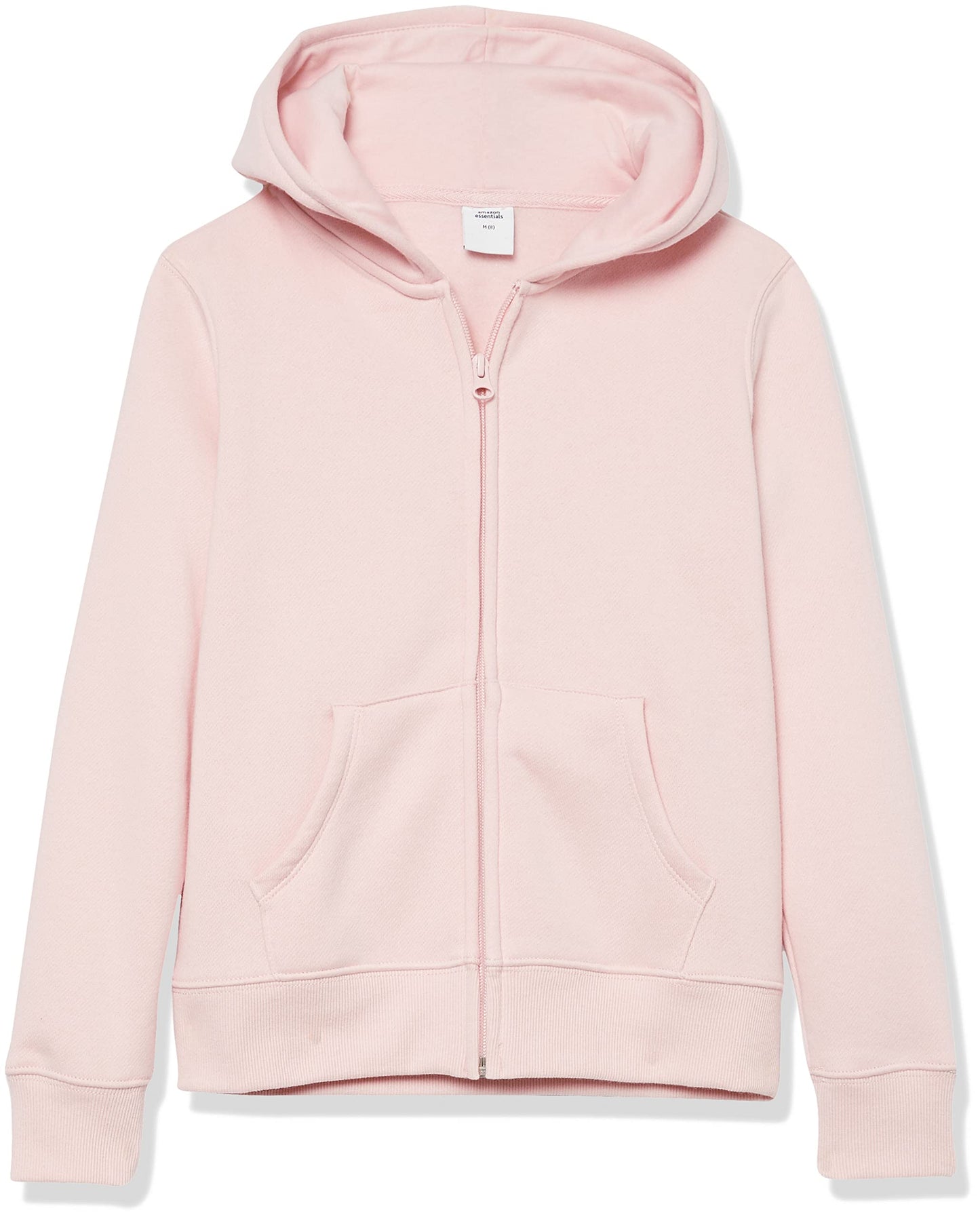 Amazon Essentials Girls and Toddlers' Fleece Zip-Up Hooded Sweatshirt with Lined Hood and Rib Knit Detail
