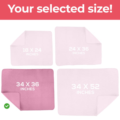 Utopia Bedding Washable Underpads 34" x 36" (Pack of 4), Waterproof Reusable Heavy Absorbency Incontinence Bed Pads for Adults, Kids, Elderly and Pets, Bedwetting Pads for Sofa and Couch (Blue)