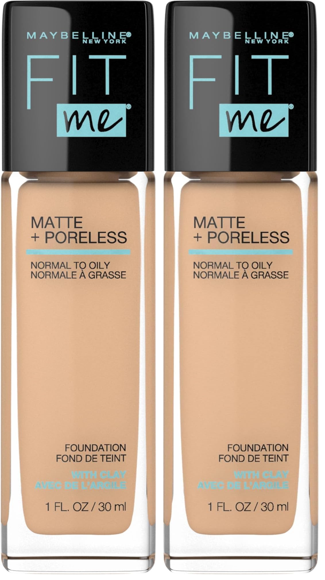 Maybelline Fit Me Matte + Poreless Liquid Oil-Free Foundation Makeup, Mocha, 1 Count (Packaging May Vary)