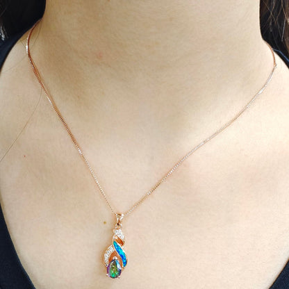 Jewelry Sets Australian Created Opal Necklace Earrings Jewelry for Mom