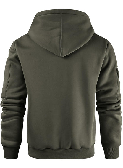 Leidowei Men's Hoodies Casual Pullover Hooded Sweatshirt Long Sleeve Quarter Zip Hoody Tops With Kangaroo Pocket