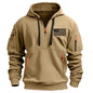 RTTUIOP Hoodies for Men Quarter Zip Pullover Tactical Sweatshirt Vintage Long Sleeve Casual Fashion Hoodie With Pockets