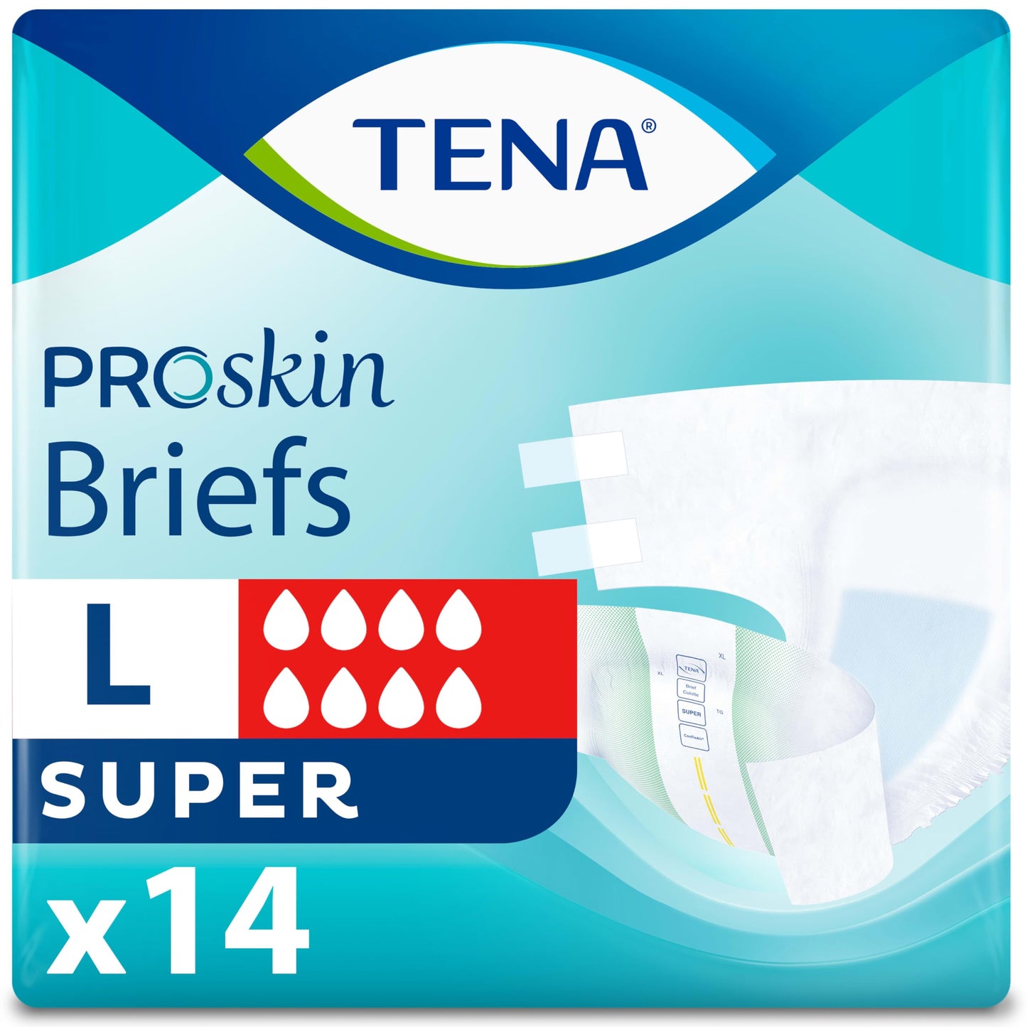 TENA Proskin Incontinence Super Briefs, Adult Diapers, Super Absorbency, Bladder Leaks Control, Large, 56 count