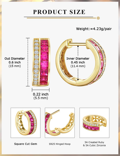 Channel Set Small Huggie Hoop Earrings Sterling Silver or 14K Gold Color,Lightweight Hypoallergenic CZ Diamond Chunky Hoop Earrings for Women