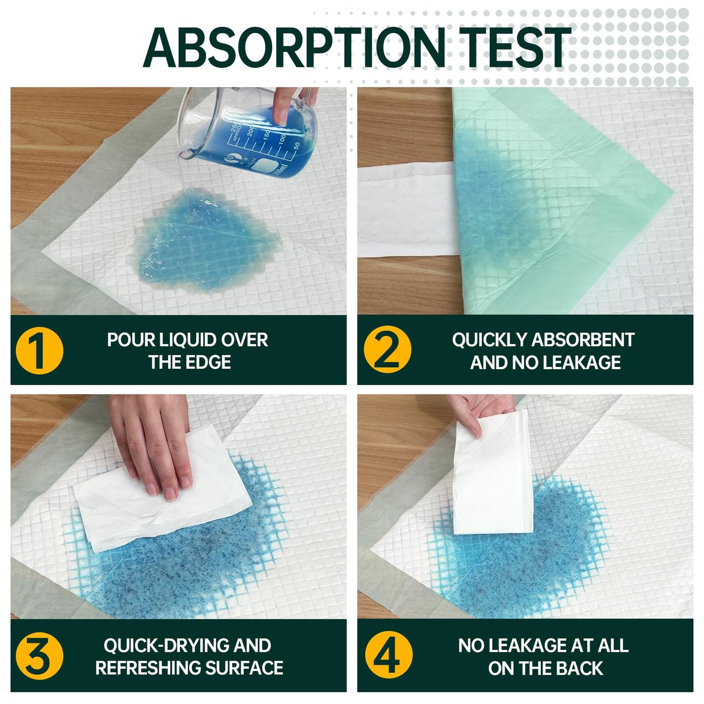 MILDPLUS Disposable Bed Pads 40"X40" 50pcs Extra Large Pee Pads for Incontinence 140 Gram Heavy Duty Super Absorbent Underpads Waterproof Chucks Pads for Adults, Elderly or Pets [100x100CM]
