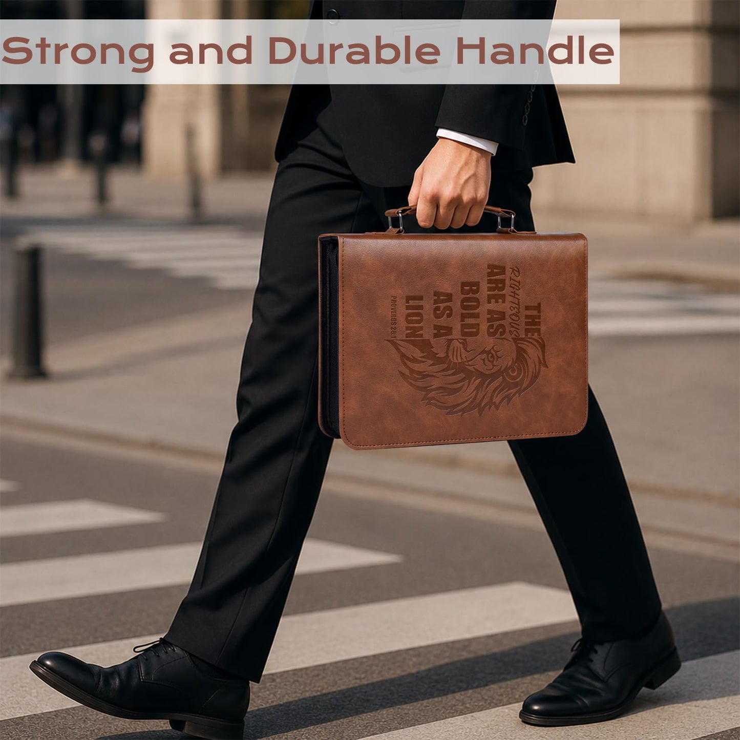 XKDOUS 20 Pcs Bible Case Set with Tabs, Pens, Study Supplies Carrier Holder Portable Men's Bible Bag Church Book Leather Cover Father Day Christian Gift for Dad, Mom, Men, Women