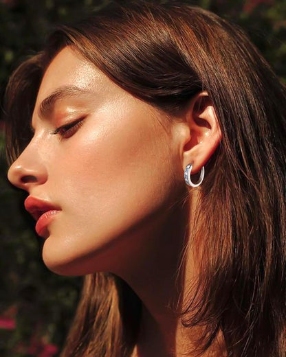 14K Gold Plated/925 Sterling Silver Birthstone Hoop Earrings for Women | 18mm Created Gemstone Hoops,Hypoallergenic and Lightweight,Birthday Mother's Day Jewelry(with Gift Box)