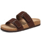 ODOLY Unisex Comfortable Cork Footbed Slide Sandals with Arch Support | Adjustable Buckle, Lightweight Summer Sandals for Travel and Everyday Wear