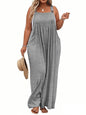 TAKEYAL Women's Plus Size Jumpsuit Overalls Wide Leg Casual Summer Rompers Adjustable Loose Fit Jumpsuits With Pockets 2026