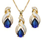 Jewelry Sets Australian Created Opal Necklace Earrings Jewelry for Mom