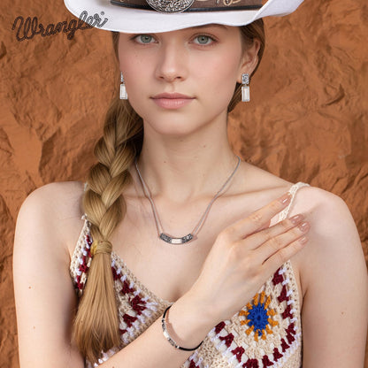Wrangler Couture Turquoise Jewelry for Women, Western Jewelry Necklace | 14K Gold & Silver Plating, Silver Jewelry Necklace, Country Jewelry with Gift Box