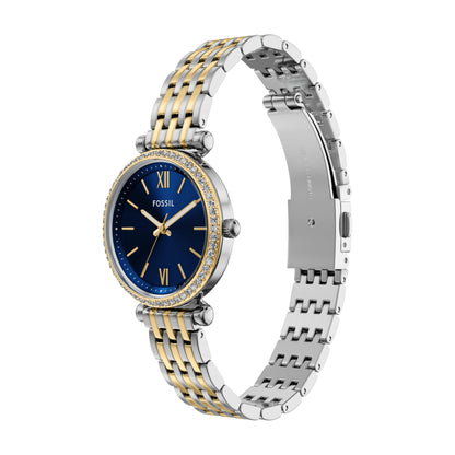 Fossil Women's Watch and Bracelet Set, Carlie Three-Hand Stainless Steel Watch for Women and Bracelet Set