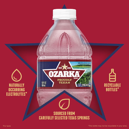 Ozarka Texas Spring Water Bottles, 12 Pack - Still Drinking Water with Naturally Balanced Minerals for a Crisp Clean Taste - 12 Fl Oz